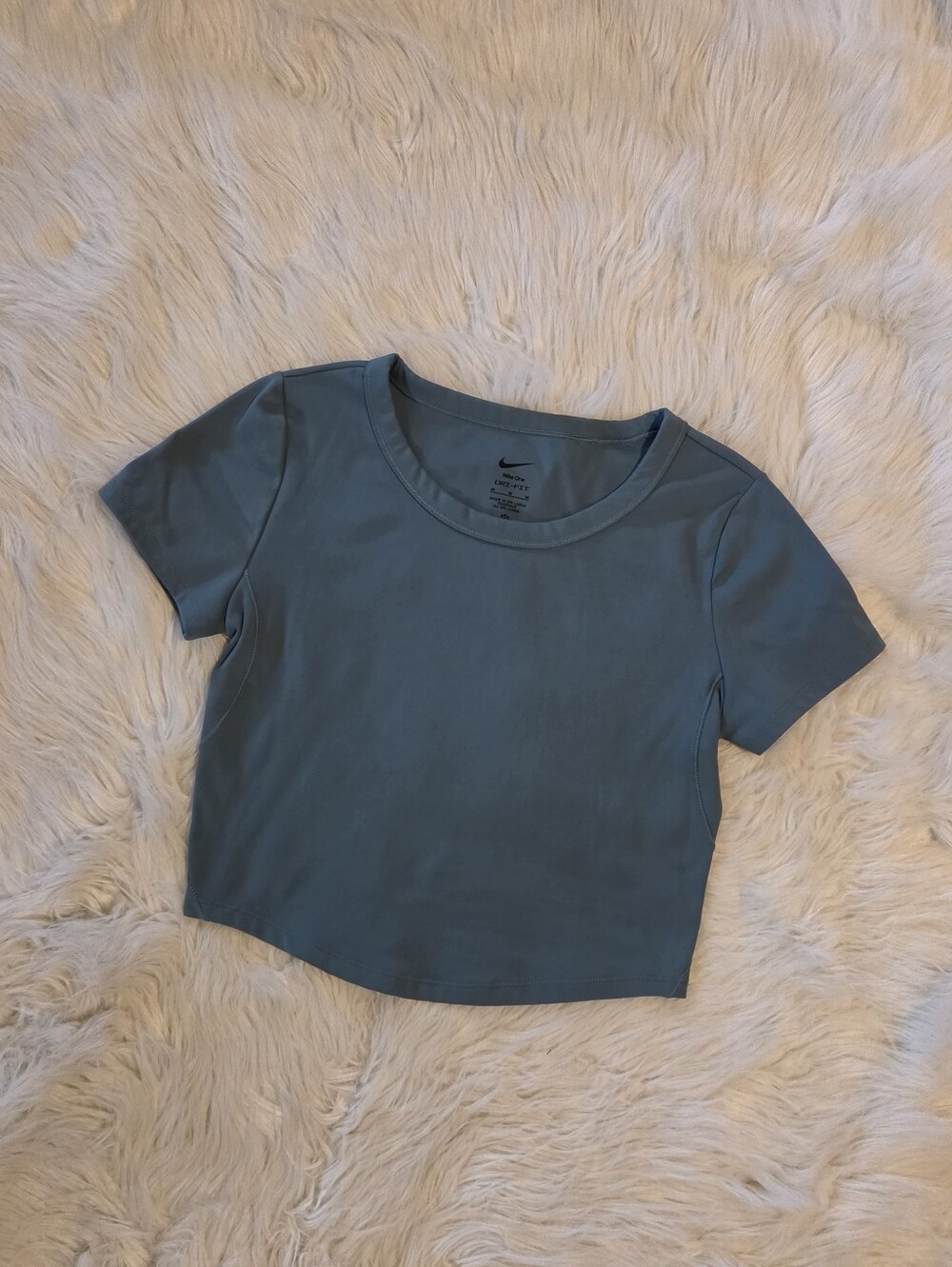 Nike Womens Short Sleeve Dry Fit Crop Tee - Green